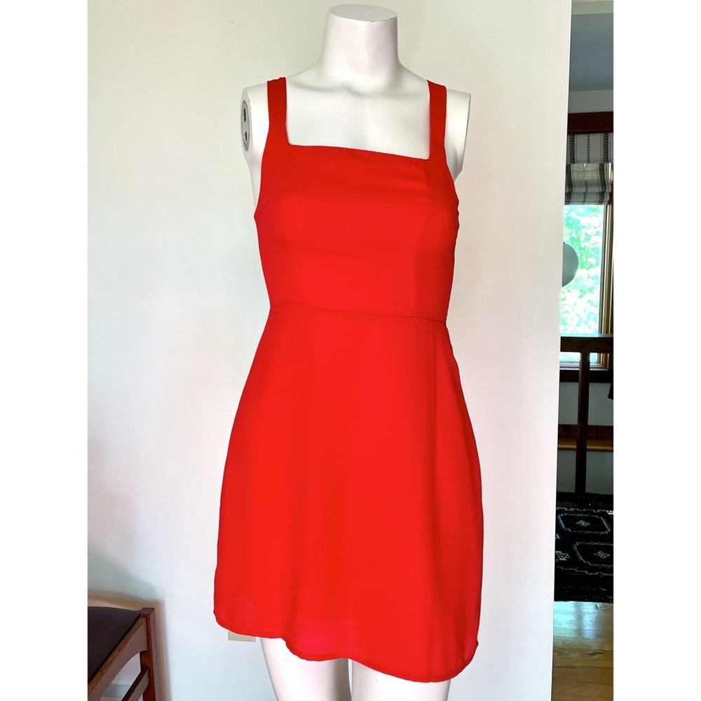 Red mini dress